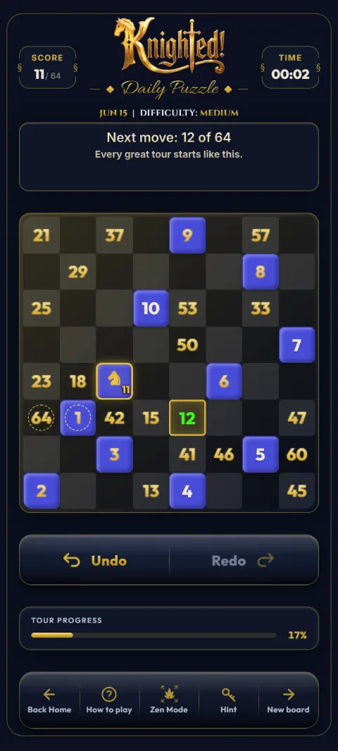 A Daily Puzzle in progress